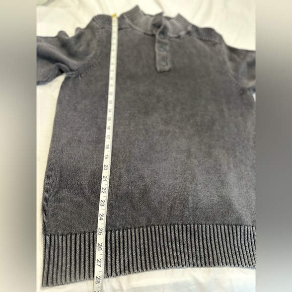 Rock & Republic Men's XL 100% Cotton Mock Neck Henley Faded Pullover Sweater. - Picture 4 of 15